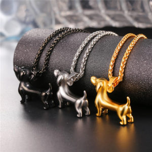 "Steely Dachshund" Necklace