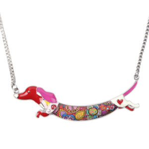 Enamel Dachshund Necklace